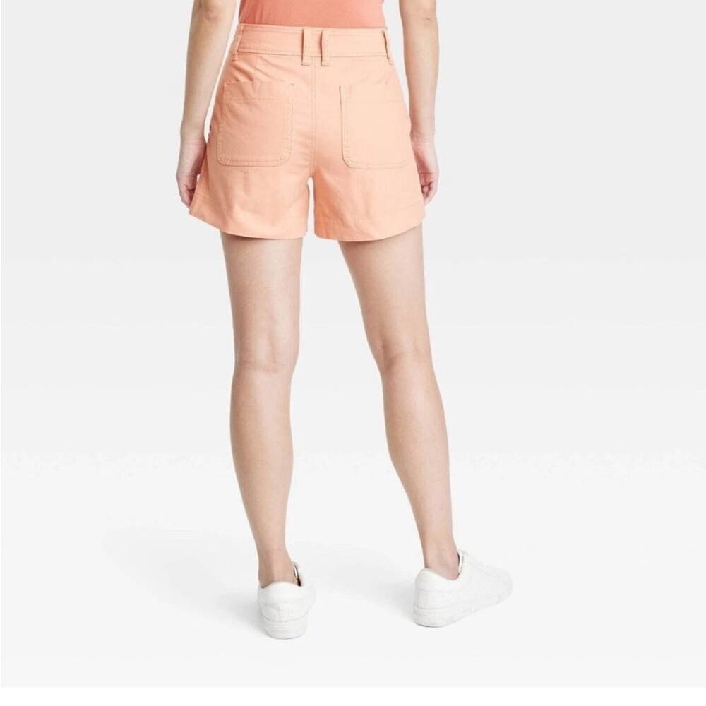 A New Day Women's High-Rise Everyday Shorts Size 2 Peach 98% Cotton/2% Spandex - Picture 3 of 10